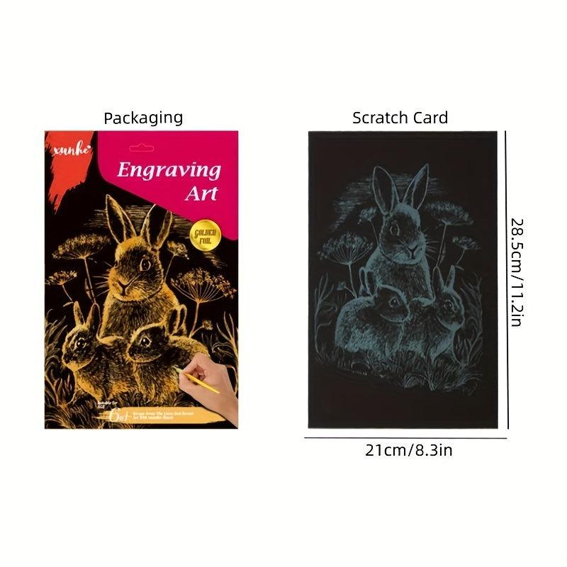 Rainbow Scratch Art Paper Set - Kids & Adults Painting Kit