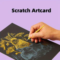 Rainbow Scratch Art Paper Set - Kids & Adults Painting Kit