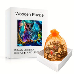 Colorful Owl Wood Puzzle - Magic Irregular Animal Shaped Wooden Puzzle