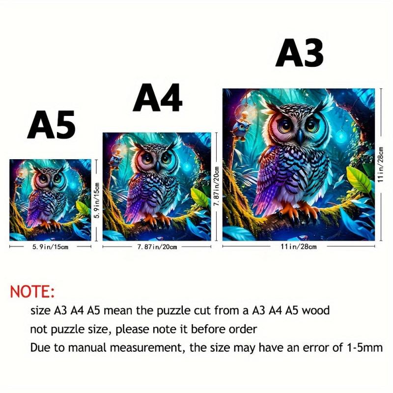 Colorful Owl Wood Puzzle - Magic Irregular Animal Shaped Wooden Puzzle