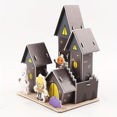 DIY Paper 3D Stereoscopic Puzzle Castle Halloween Haunted House