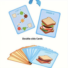 Wooden Play House Food Assembly Toy Set - Hamburger, Fries, Sandwich