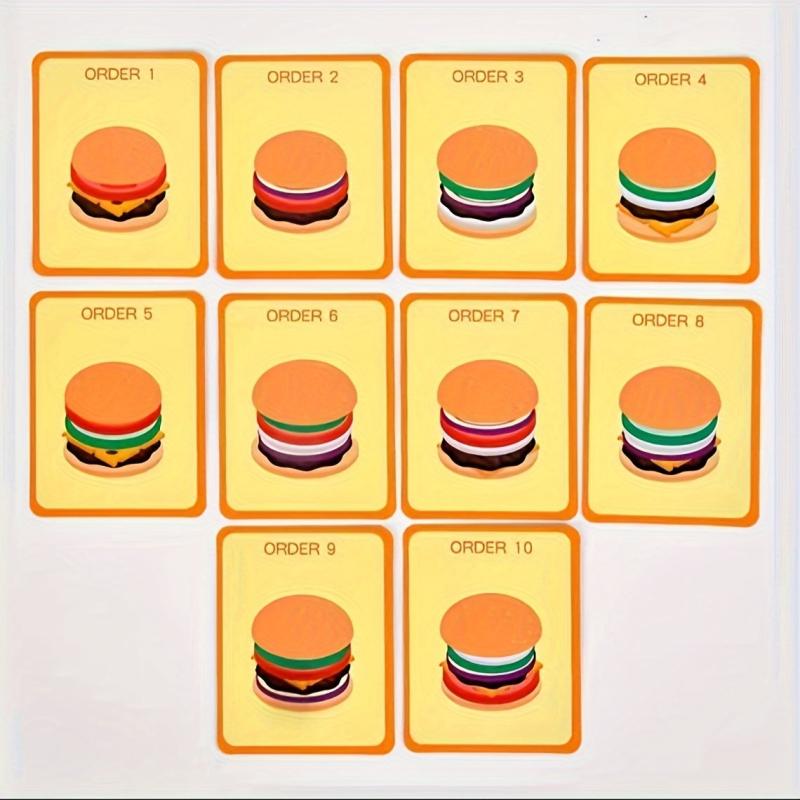 Wooden Play House Food Assembly Toy Set - Hamburger, Fries, Sandwich