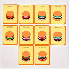 Wooden Play House Food Assembly Toy Set - Hamburger, Fries, Sandwich