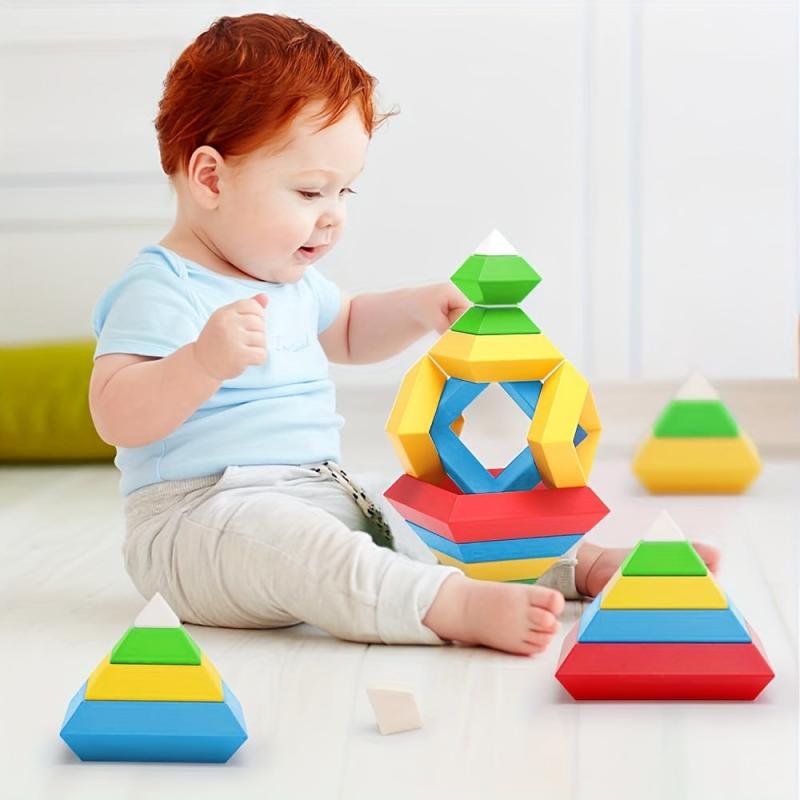 Montessori Pyramid Building Blocks Educational Toys