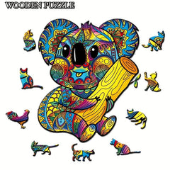 Colorful Koala Wooden Jigsaw Puzzle for Adults