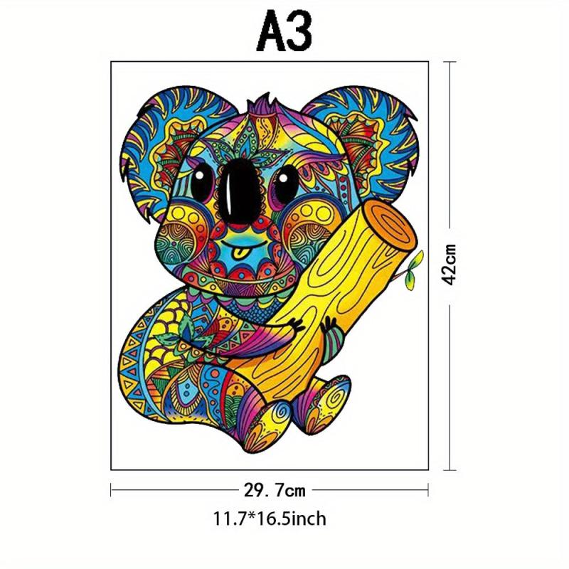 Colorful Koala Wooden Jigsaw Puzzle for Adults