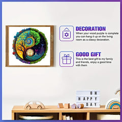 Starry Night God Tree Wooden Jigsaw Puzzle