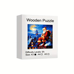 Christmas Wooden Puzzles Santa Claus Irregular Animal Shaped Creative