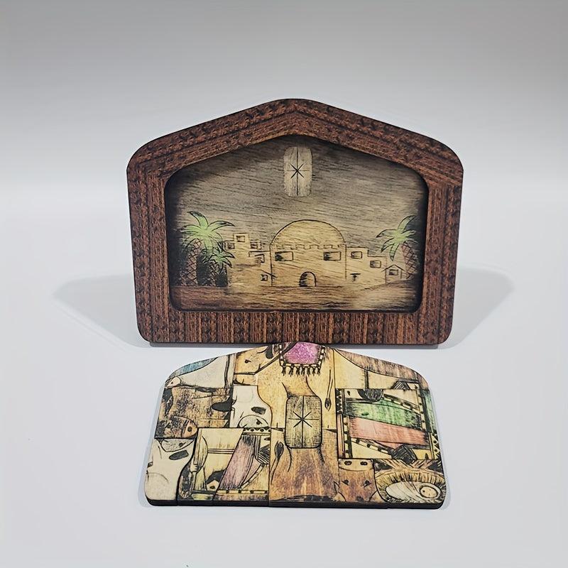 Wooden Jesus Puzzle Nativity Mystery Religious Home Decor
