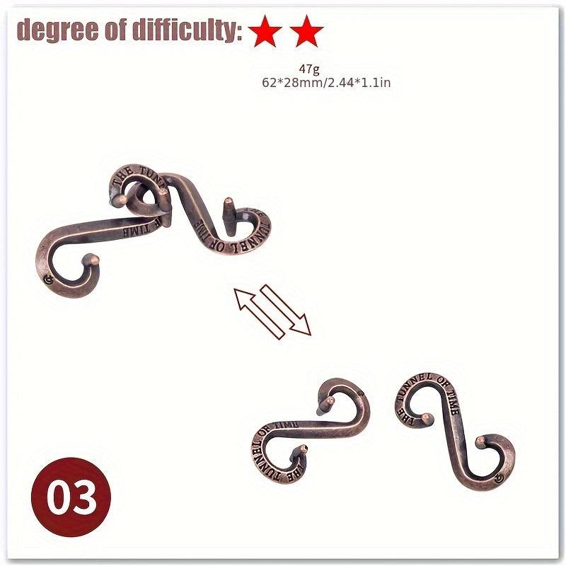 Classic IQ Metal Brain Teaser Magic Toy Puzzle Game Funny Gift Lock Novel
