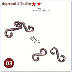 Classic IQ Metal Brain Teaser Magic Toy Puzzle Game Funny Gift Lock Novel