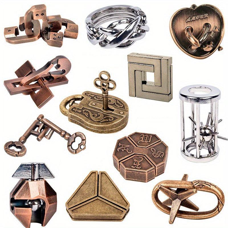 Classic IQ Metal Brain Teaser Magic Toy Puzzle Game Funny Gift Lock Novel