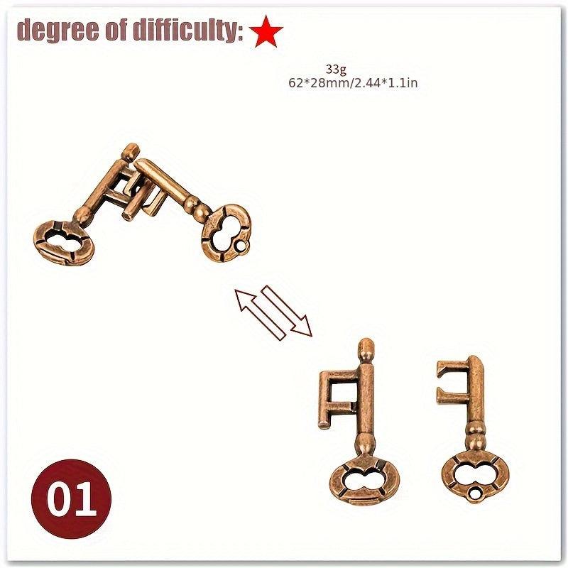 Classic IQ Metal Brain Teaser Magic Toy Puzzle Game Funny Gift Lock Novel