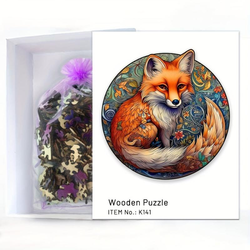 High Difficulty Big Tailed Fox Wooden Jigsaw Puzzle for Teens & Adults