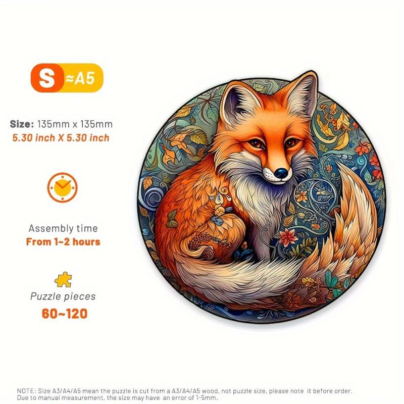 High Difficulty Big Tailed Fox Wooden Jigsaw Puzzle for Teens & Adults