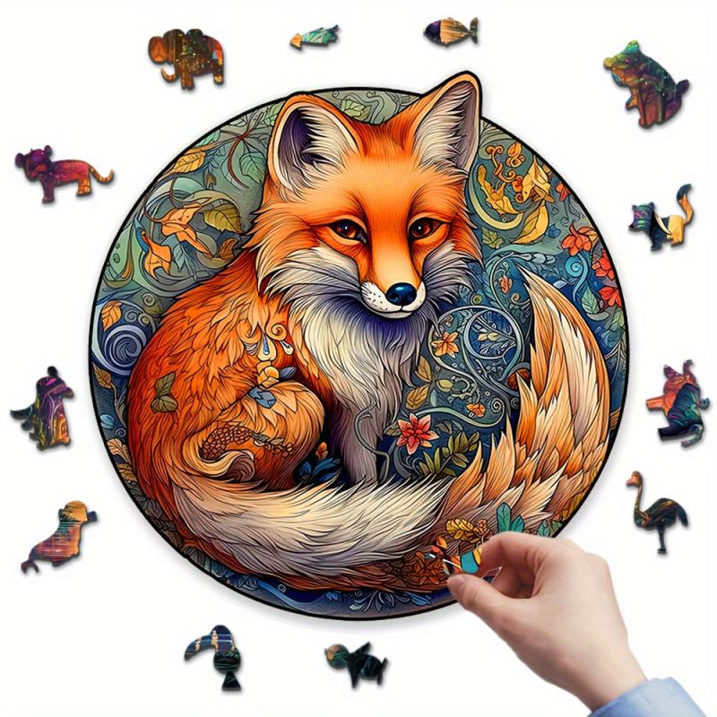 High Difficulty Big Tailed Fox Wooden Jigsaw Puzzle for Teens & Adults
