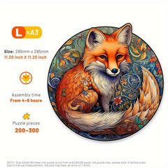 High Difficulty Big Tailed Fox Wooden Jigsaw Puzzle for Teens & Adults