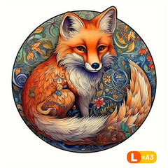 High Difficulty Big Tailed Fox Wooden Jigsaw Puzzle for Teens & Adults