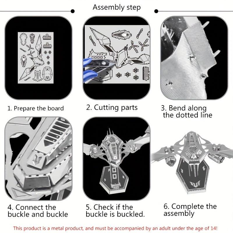 Bat Starship 3D Metal Puzzle Toy Model for Adults Children