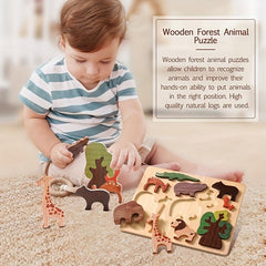 Wooden Animal Inlaid Puzzle Toys for Children