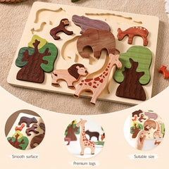 Wooden Animal Inlaid Puzzle Toys for Children