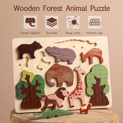 Wooden Animal Inlaid Puzzle Toys for Children