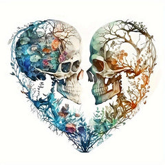 Wooden Puzzle Heart Skull Alien Mystery Charm Art Hallowe