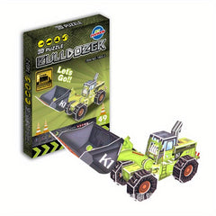3D Puzzle Mixing Car Bulldozer DIY Toy Gift For Boys And Girls