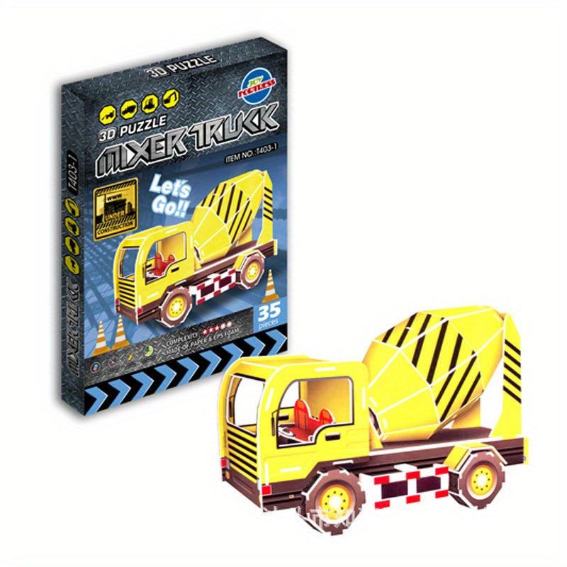 3D Puzzle Mixing Car Bulldozer DIY Toy Gift For Boys And Girls