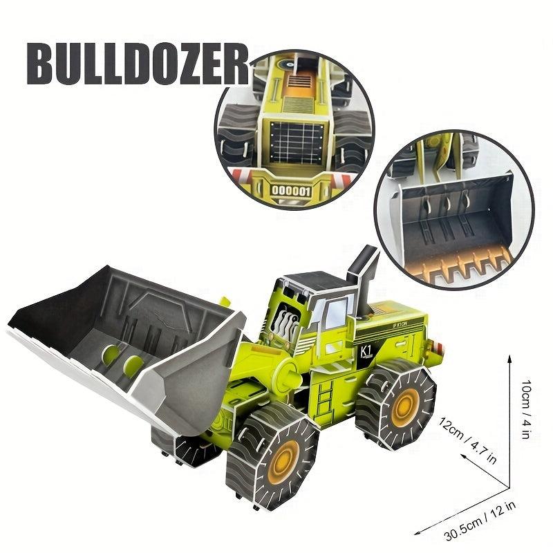 3D Puzzle Mixing Car Bulldozer DIY Toy Gift For Boys And Girls