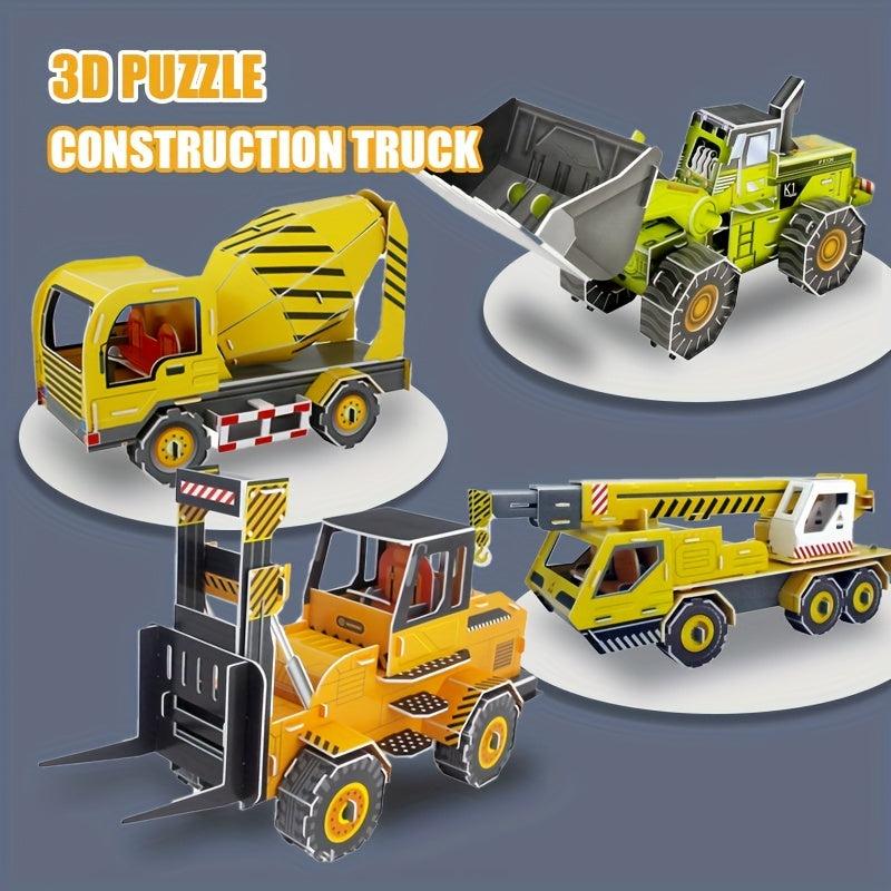 3D Puzzle Mixing Car Bulldozer DIY Toy Gift For Boys And Girls
