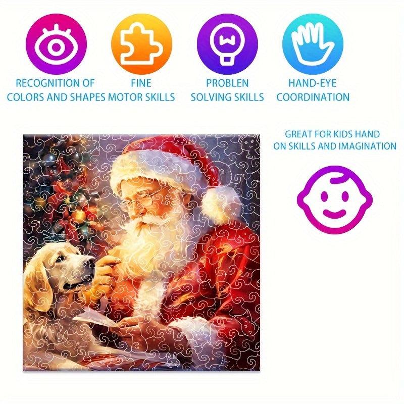 Santa Claus Wooden Puzzle Christmas Gift Party Game