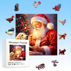 Santa Claus Wooden Puzzle Christmas Gift Party Game