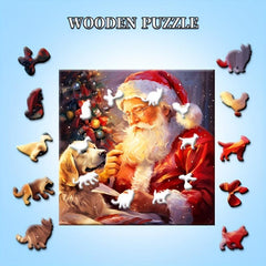 Santa Claus Wooden Puzzle Christmas Gift Party Game
