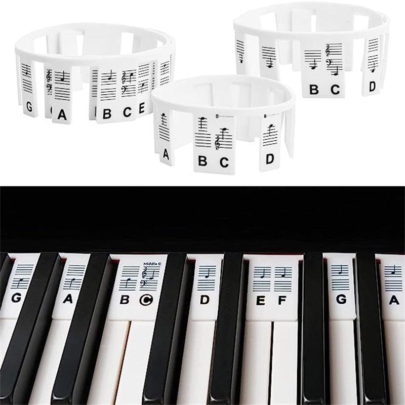 Music Note Silicone Stickers for 61 & 88 Keys Piano Keyboard
