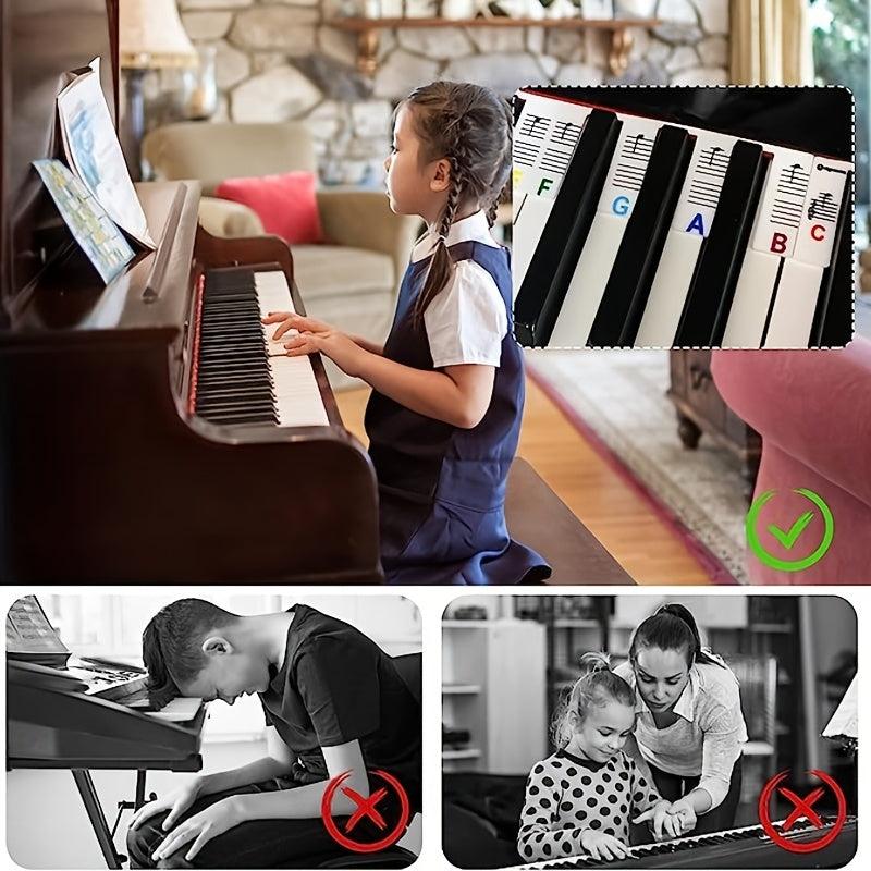 Music Note Silicone Stickers for 61 & 88 Keys Piano Keyboard