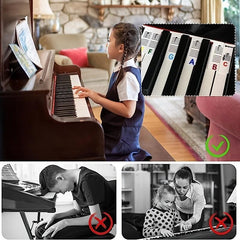 Music Note Silicone Stickers for 61 & 88 Keys Piano Keyboard