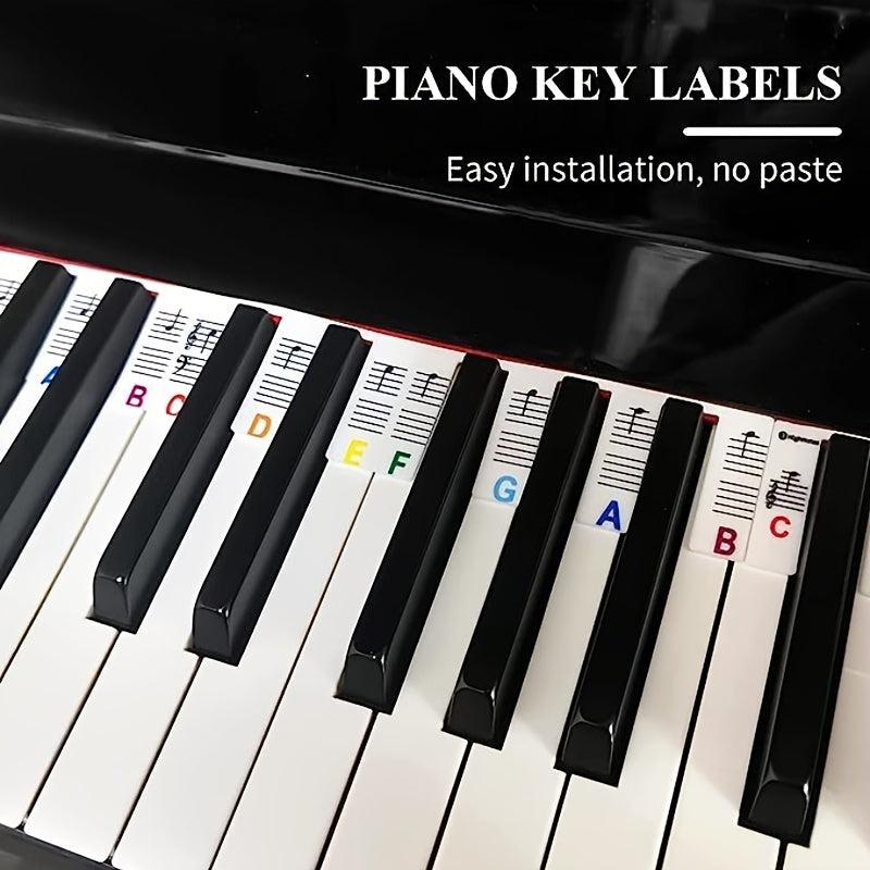 Music Note Silicone Stickers for 61 & 88 Keys Piano Keyboard