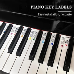 Music Note Silicone Stickers for 61 & 88 Keys Piano Keyboard