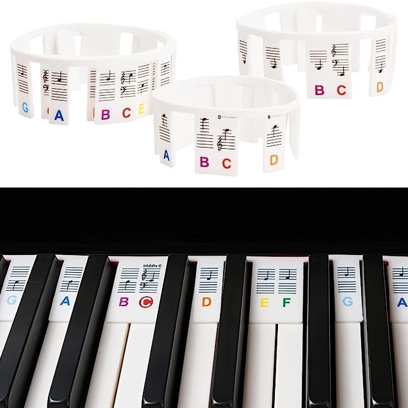 Music Note Silicone Stickers for 61 & 88 Keys Piano Keyboard