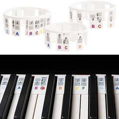 Music Note Silicone Stickers for 61 & 88 Keys Piano Keyboard