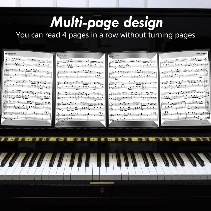 6 Pages A4 Music Folder Piano Guitar Organiser Anti Glare