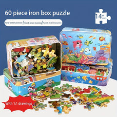 Anime Cartoon Wooden Puzzle 60 Pieces in Iron Box