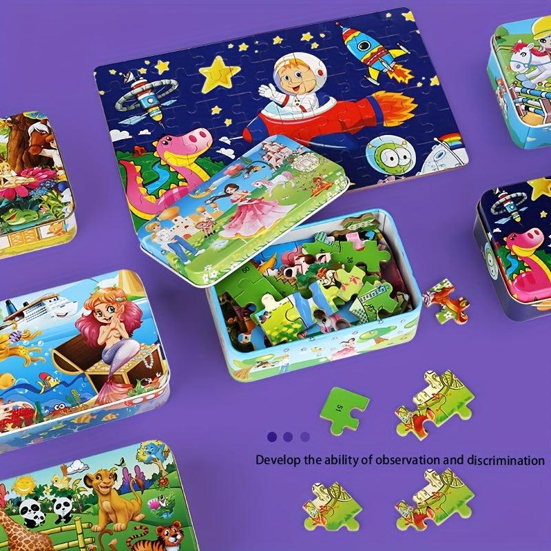 Anime Cartoon Wooden Puzzle 60 Pieces in Iron Box