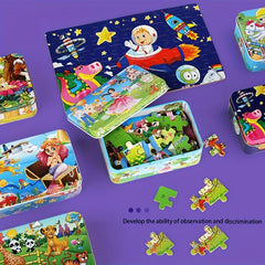Anime Cartoon Wooden Puzzle 60 Pieces in Iron Box