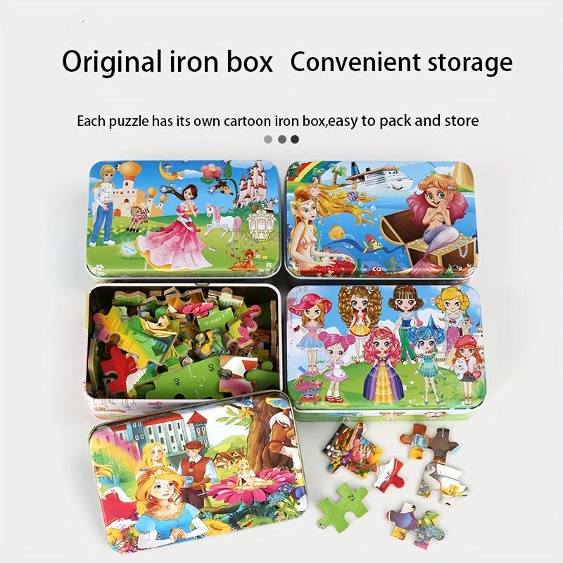 Anime Cartoon Wooden Puzzle 60 Pieces in Iron Box