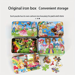 Anime Cartoon Wooden Puzzle 60 Pieces in Iron Box