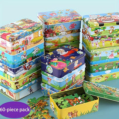 Anime Cartoon Wooden Puzzle 60 Pieces in Iron Box
