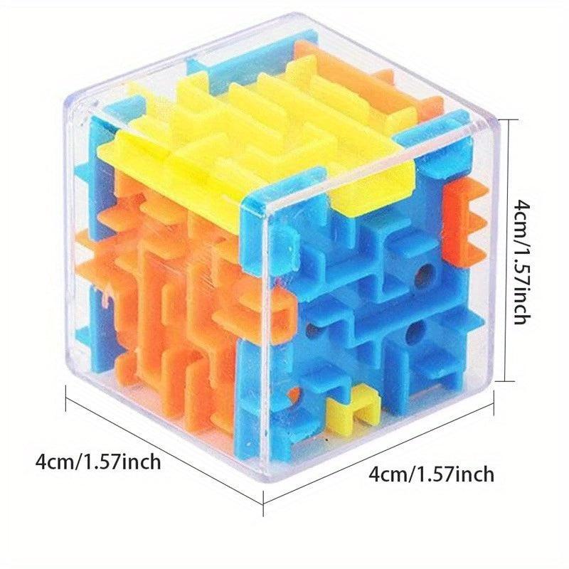 2pcs 3D Cube Maze Puzzle Toys Universal Rolling Ball Game Maze Toy